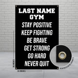 Gym Inspiration Banner, Stay Positive, Keep Fighting, Be Brave, Get Strong, Go Hard, Never Quit, Gym Wall Art, Fitness Motivation Decor