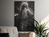 Jesus Christ Divine Art Print, Spiritual Christian Wall Art, Black White Canvas Decor, Sacred Religious Gift, Hope Faith Artwork
Jesus