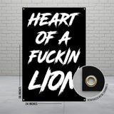 Motivational Lion Quote Wall Art, Heart of a Lion Poster, Inspirational Print, Office Decor, Modern Home Decoration, 24x36 inch Banner