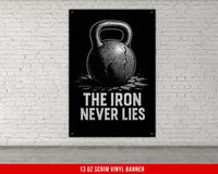 Iron Never Lies Banner, Home Gym Wall Art, Kettlebell Fitness Motivation, Garage Gym Decor, Custom Gym Banners, Weightlifting