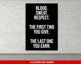 The image is a comparison of tapestry sizes, with a silhouette of a man standing next to the tapestry sizes.