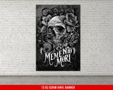 a black and white picture of a skull with roses