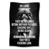 Inspirational Lion Poster, Motivational Wall Art, Do Lions Complain Quote, Office Decor, Up Early, Biting Mother Fuckers, Chasing, Scary
