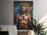 Jesus Christ Graffiti Art, Modern Christian Canvas Print, Vibrant Street Art Decor, Contemporary Religious Wall Art, Spiritual Home