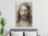 Jesus Christ Abstract Painting, Modern Religious Wall Art, Spiritual Watercolor Portrait, Christian Home Decor, Divine Faith Art Print