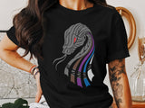 Cool Snake Graphic T-Shirt, Retro Style Snake Print Tee, Unique Snake Design Shirt, Trendy Casual Wear, Gift for Animal Lovers