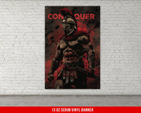 a poster of a roman warrior holding a sword