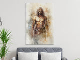 Jesus Christ Watercolor Art Print, Divine Spiritual Painting, Christian Religious Wall Decor, Modern Messiah Portrait, Holy Savior