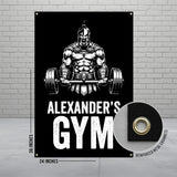 Gym Wall Banner, Fitness Motivational Poster, Warrior Spartan Lifting Weights, Man Cave Decor, Home Gym Art, Workout Gift Ideas