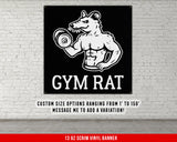 Gym Rat Banner - Home Gym Decor - Large Wall Art - Fitness Training - Weightlifting Garage Powerlifting