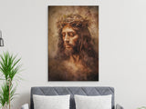 Jesus Christ Crown of Thorns Portrait, Christian Wall Art, Religious Spiritual Divine Art, Sacred Home Decor, Faith Gift, Messiah Savior