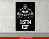 a poster of a gorilla with a custom text