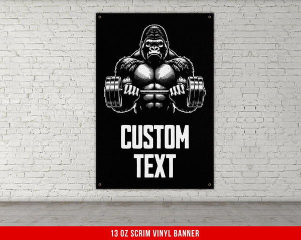 a poster of a gorilla with a custom text