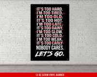 Vinyl Banner For Home Gym Decor Weightlifting Motivational Quote Wall Art Fitness Powerlifting Inspirational Custom Dorm