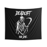 Deadlift Or Die | Custom Gym Tapestry | Home Gym Flag Decor | Large Quote Wall Art | Motivational Inspirational | Banner | Reaper