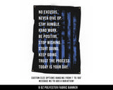 Motivational Quote Cloth Banner - Home Gym Decor - Large Wall Art Quote - Weightlifting Workout - USA (Blue)