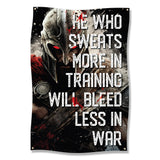 He Who Sweats More in Training Will Bleed Less in War Poster, Motivational Gym Decor, Inspirational Workout Wall Art