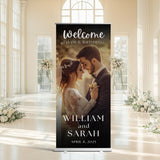 Custom Retractable Banner for Wedding – Personalized Photo Wedding Welcome Sign, Reception Decor, and Backdrop