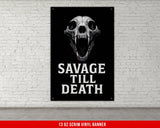 Savage Skull Gym Banner, Motivational Quote, Home Gym Decor, Weightlifting, Garage Gym Banner, Fitness Banner, Custom Gym Banners