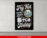 a poster on a brick wall that says try not to be a little bit today