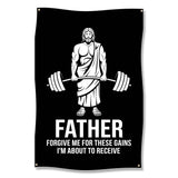 Father Forgive Me For These Gains Poster, Gym Motivation Wall Art, Fitness Decor, Workout Room Poster, Gift For Gym Enthusiast