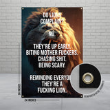 Lion Inspirational Wall Art, Funny Motivational Poster, Office Humor Decor, Unique Gift for Friends, 24x36 Canvas Print