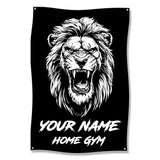 Fierce Lion Tapestry, Motivational Home Gym Decor, Workout Room Wall Hanging, Roaring Lion Wall Art, Fitness Inspirational Banner
