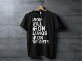 Iron Will T-shirt, Iron Lungs Shirt, Iron Weights Tee, Gym Motivation Apparel, Workout Quote Tops, Fitness Enthusiast Gift