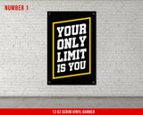 Inspirational Quote Banners - Set of 4 - Home Gym Decor - Large Quote Wall Art - Weightlifting Office