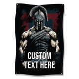 Spartan Warrior Wall Art, Custom Text Spartan Banner, Military Spartan Decor, Personalized Warrior Poster, Unique Spartan Gifts