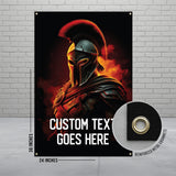 Spartan Warrior Banner, Medieval Decor, Knight Poster, Wall Art, Man Cave Decor, Gaming Room Decoration, Large Wall Hanging