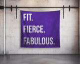 Fit Fierce Fabulous Tapestry Banner For Home Gym Decor Motivational Quote Wall Art Fitness Powerlifting Inspirational Custom