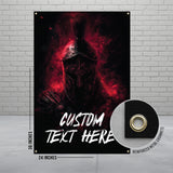Medieval Knight Custom Banner, Personalized Wall Art, Dark Fantasy Warrior Poster, Customizable Home Decor, Unique Gift Idea