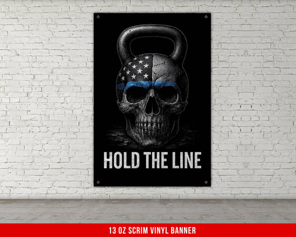 Gym Banner Weightlifting, Home Gym Decor, Thin Blue Line Banner, Inspirational, Motivational Quote, Wall Art, Garage Gym, Custom Banners