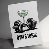 Funny Gym Poster Print, Gym and Tonic Artwork, Home Gym Wall Art, Fitness Motivation Decor, Workout Room Decor, Gym Lover Gift