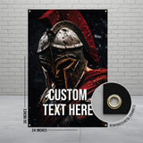 Spartan Helmet Poster, Medieval Warrior Art Print, Customizable Wall Décor, Historical Knight Tapestry, Unique Gift