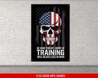a poster of a skull with the american flag on it