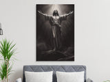 Jesus Christ Spiritual Canvas Art, Religious Wall Decor, Christian Faith Print, Divine Savior Artwork, Uplifting Home Decor, Monochrome Gift