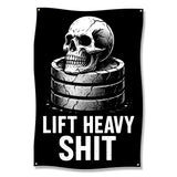 Skull Gym Decor, Motivational Fitness Wall Art, Home Gym Inspirational Poster, Workout Room Decor, Lift Heavy Poster