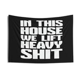 Custom Gym Tapestry | Home Gym Flag Decor | Large Quote Wall Art | Motivational Inspirational | In This House