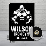 Muscle Gym Banner, Custom Iron Gym Sign, Personalized Fitness Poster, Workout Motivation Wall Art, Home Gym Decor, Gym Gift