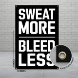 Sweat More Bleed Less Gym Banner, Motivational Workout Poster, Home Gym Wall Art, Fitness Inspiration Sign, Training Decor