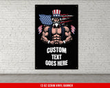a picture of a man with an american flag on his head