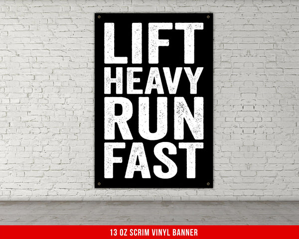 Lift Heavy Run Fast Banner, Gym Motivation, Home Gym Decor, Custom Home Gym Sign, Garage Gym Flag, Motivational Quote, Gym Wall Art
