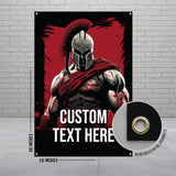 Custom Spartan Warrior Banner, Personalized Gladiator Wall Art, Customizable Ancient Soldier Poster, Roman Themed Decor, Unique Gift