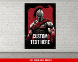 Spartan Banner For Home Gym Decor Weightlifting Motivational Quote Wall Art Fitness Powerlifting Inspirational Custom Dorm