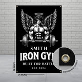 Gym Banner, Motivational Gym Poster, Fitness Gym Decor, Weightlifting Gym Sign, Iron Gym Art, Built For Battle, Fitness Motivation