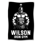 Spartan Warrior Gym Banner, Home Gym Decor, Fitness Motivation Poster, Workout Room Wall Art, Bodybuilding Inspiring Sign