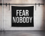 Motivational quote tapestry wall art fear nobody fitness decor custom tapestry home gym banner weightlifting powerlifting dorm