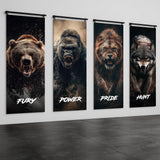 Bear Gorilla Lion Wolf Banner Set